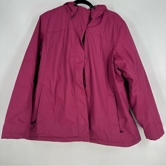 L.L BEAN Women’s Magenta Warmer Weather Winter Coat Jacket Sz 2X - Picture 1 of 7